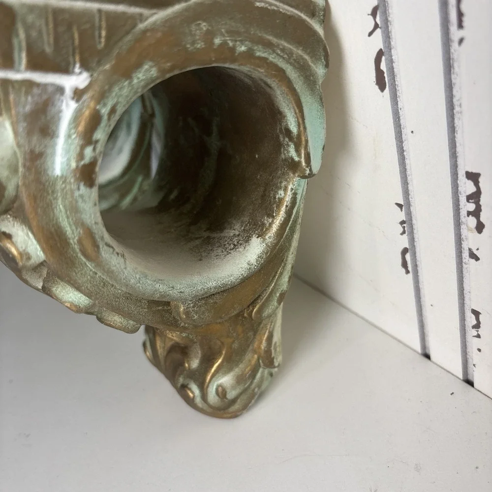 VTG Drapery Sconce Curtain Rod Holders Corbels Gold‎ Hollywood Regency Set of 2